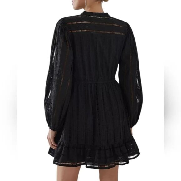 Forever That Girl Anthropologie Eyelet Black Dress Size XL Boho Chic - Picture 3 of 10